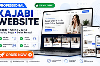 design kajabi website, online course, landing page and sales funnel