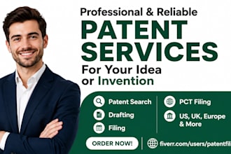do patent search, patent drafting and paten filing in the US, UK, europe and pct