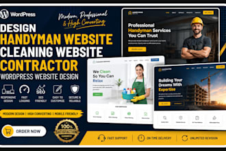 design handyman website cleaning website contractor wordpress website