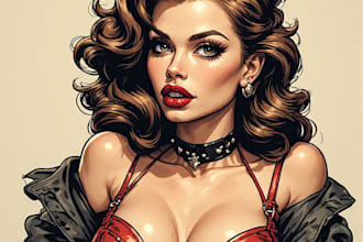 pin up girl and pin up girl illustration