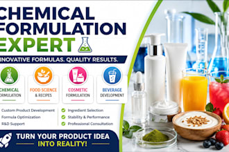 do chemical formulation, food science recipe, cosmetic and beverage formula