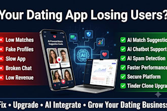fix, upgrade and add ai features to your dating app or dating website, tinder ai