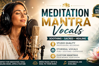 sing soothing female meditation mantra, sacred chant and healing vocals