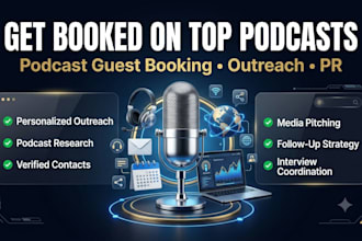 do podcast guest booking, podcast outreach, podcast PR and media outreach