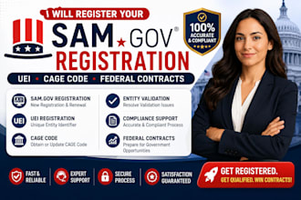 register your sam gov, uei, cage code for government