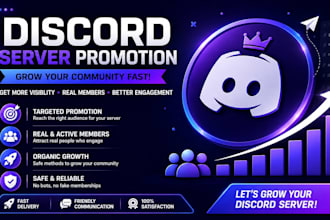 boost and advertise your discord server promotion to gain real and active member