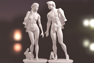 sculpt high detailed 3d models, characters, and statues