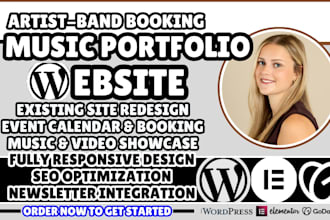 musician portfolio website, artist website, band website music portfolio website