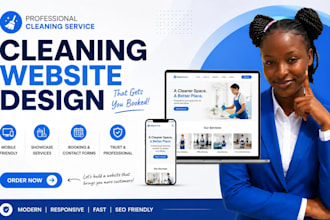 design a cleaning service, house cleaning and office cleaning website