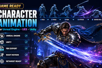 create game ready character animation for unreal engine ue5 and unity