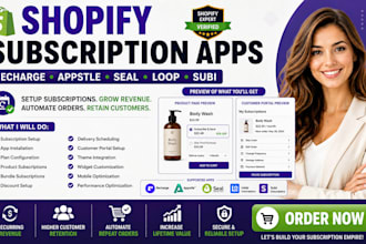 setup shopify subscription apps recharge appstle seal loop subi