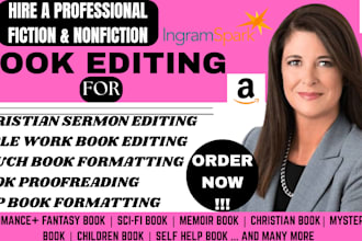 be your christian sermon book editor, bible book editor, church book formatting