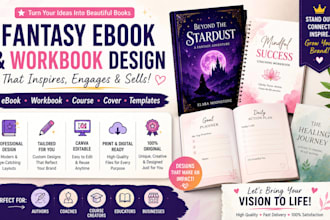 design fantasy ebook bundle template coaching course workbook ebook writer cover