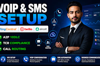 setup ringcentral twilio voip aircall a2p 10dlc tcr compliance and call routing