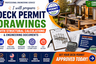 prepare deck permit drawings with structural calculations engineering documents