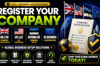 register UK ltd, US llc, estonia company and eu business