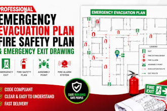 create emergency evacuation plans, fire safety plans, and exit drawings