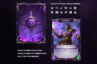 make a card template for tcg, mtg, card or board game and more
