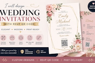 design elegant wedding qr invitations with rsvp qr code