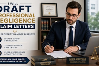 draft professional negligence claim letters for property damage disputes