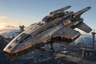 draw spaceship concept art or design a starship or scifi vehicle