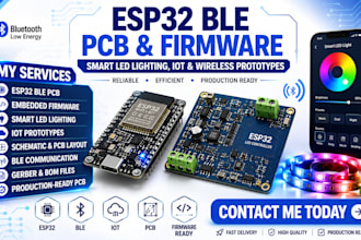 esp32 ble pcb design firmware for smart led lighting, iot and wireless prototype