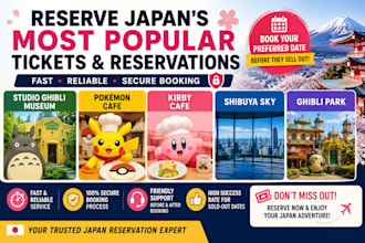 reserve studio ghibli museum ticket, tokyo reservation, pokemon cafe, kirby cafe