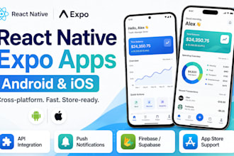 build react native expo app for android and ios