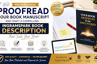 proofread your book manuscript and ingramspark book description