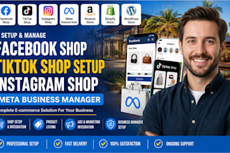 setup facebook shop, tiktok shop setup, instagram shop, meta business manager