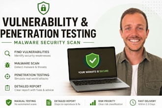 perform website vulnerability and penetration testing with malware security scan