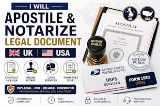 apostile and notarize legal document UK USA online notary usps form 1583 poa