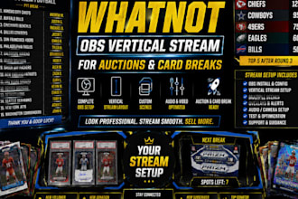setup professional whatnot obs vertical stream for auctions and card breaks