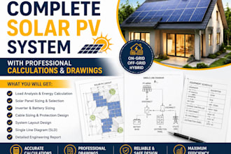design a complete solar pv system with professional calculations and draw