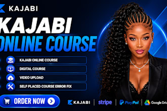 do kajabi online course, digital course, video upload, self placed course error