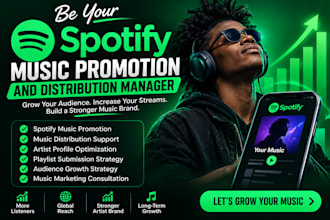 be your spotify music promotion and distribution manager
