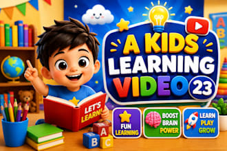 create 2d kids animation videos for nursery rhymes and learning