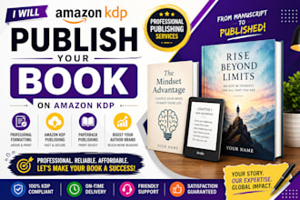 amazon KDP book publishing, ebook formatting and paperback publishing
