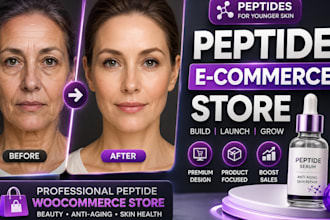 build a sales driven woocommerce peptide store and anti aging website