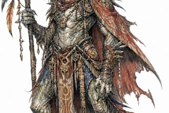 illustrate fantasy creatures for novels and book cover