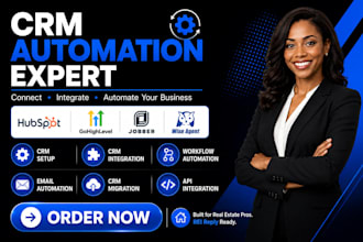 hubspot crm jobber gohighlevel rei reply crm integration wise agent automation
