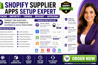 setup shopify supplier apps syncee importify trendsi spocket appscenic