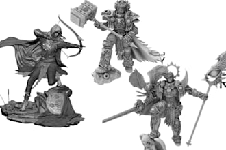 sculpt 3d maniature figure 3d warhammer 40k 3d character modelling 3d game dnd