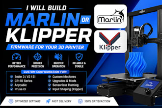configure custom marlin or klipper firmware for your 3d printer