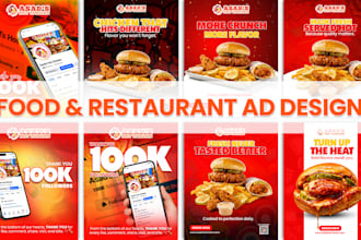 design eye catching food and restaurant social media ads