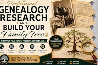 do professional genealogy research and build your family tree