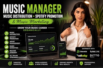 music manager, music distributoion and spotify promotion with music marketing