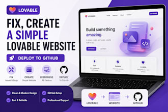 fix, create a simple lovable website, claude website design deploy to github