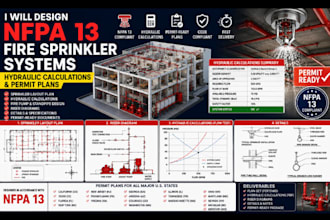 design nfpa 13 fire sprinkler systems, hydraulic calculations and permit plans