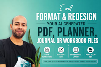 format and redesign your ai generated PDF, planner, journal